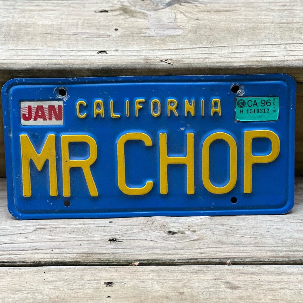 Personalized California License Plate w/Jan 96 Tag
